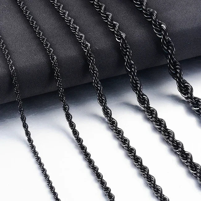 Twisted Rope Chain Stainless Necklace