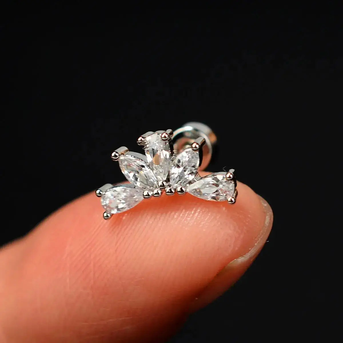 1PC Stainless Zircon Cartilage Earring