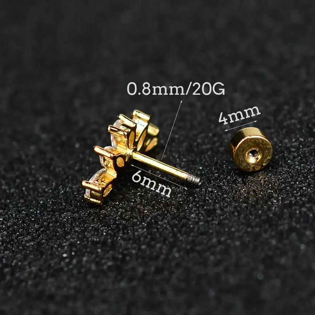 1PC Stainless Zircon Cartilage Earring