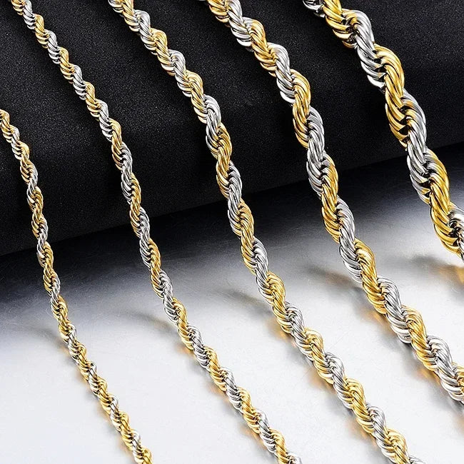 Twisted Rope Chain Stainless Necklace