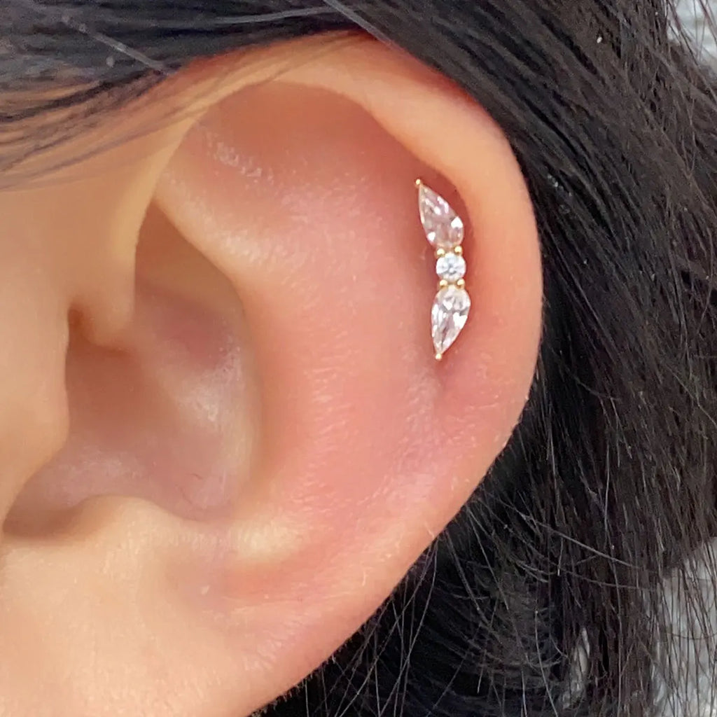 1PC Stainless Zircon Cartilage Earring